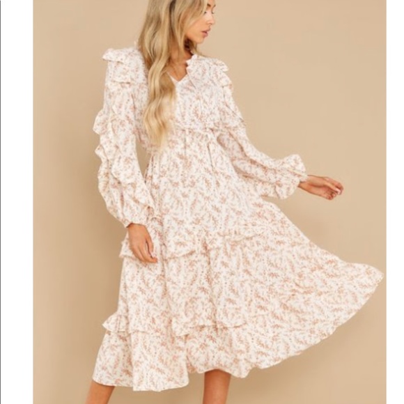 Red Dress Boutique Dresses & Skirts - Shop‎ Red Dress Aura Floral Ruffle Midi Dress